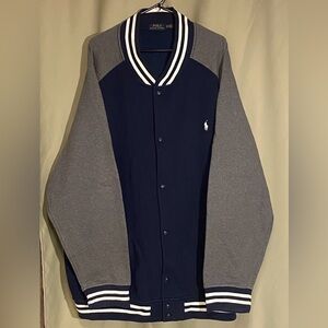 Polo Ralph Lauren Big & Tall Navy Colorblock Fleece Varsity Baseball Jacket 5XB